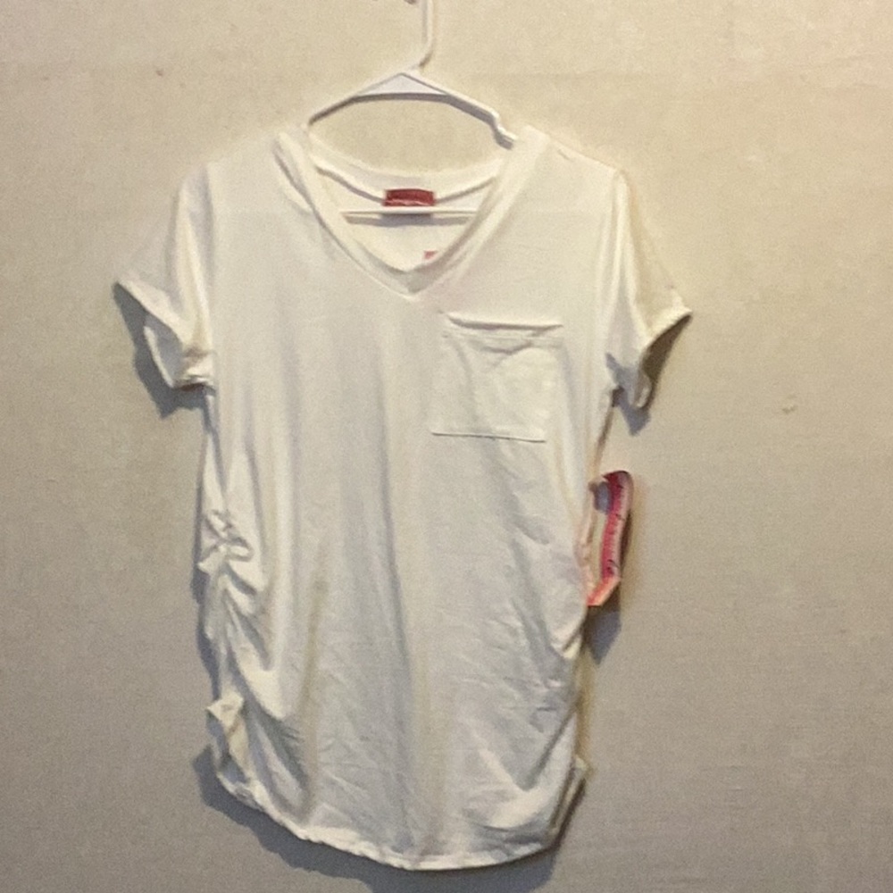 2/$15 NWT Rag Doll White Maternity Shirt Size S